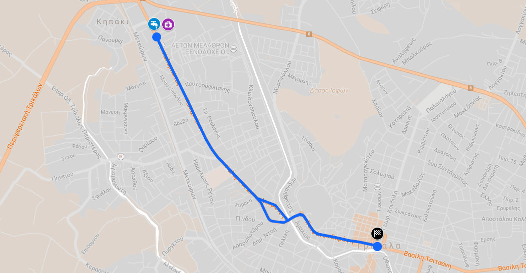 Route of 5K Road Race